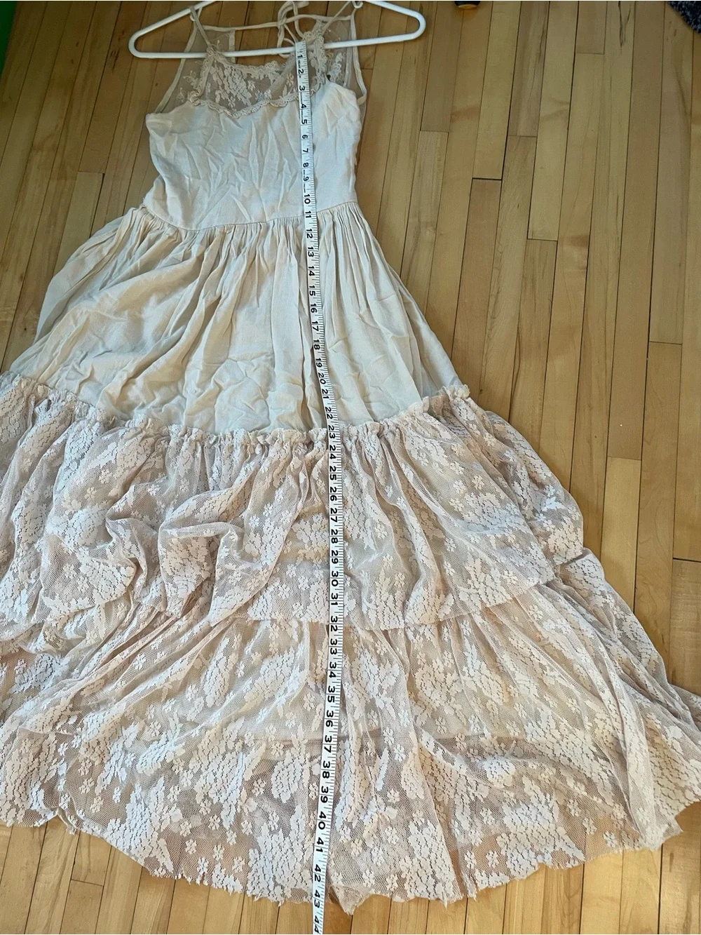 Girls' Lace Tiered Formal Dress in Cream